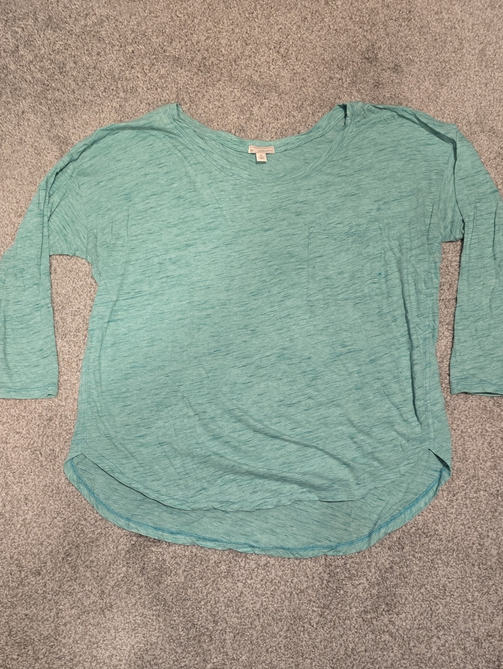 GAP Green Scoop Neck 3/4 Sleeve Top